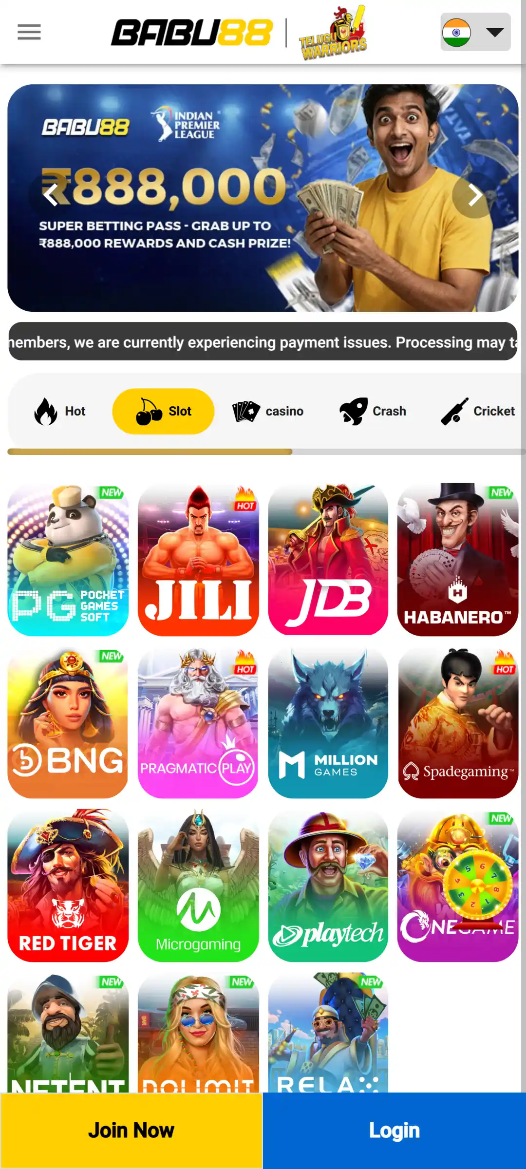 Start the Babu88 app on your phone or open the site in your browser.