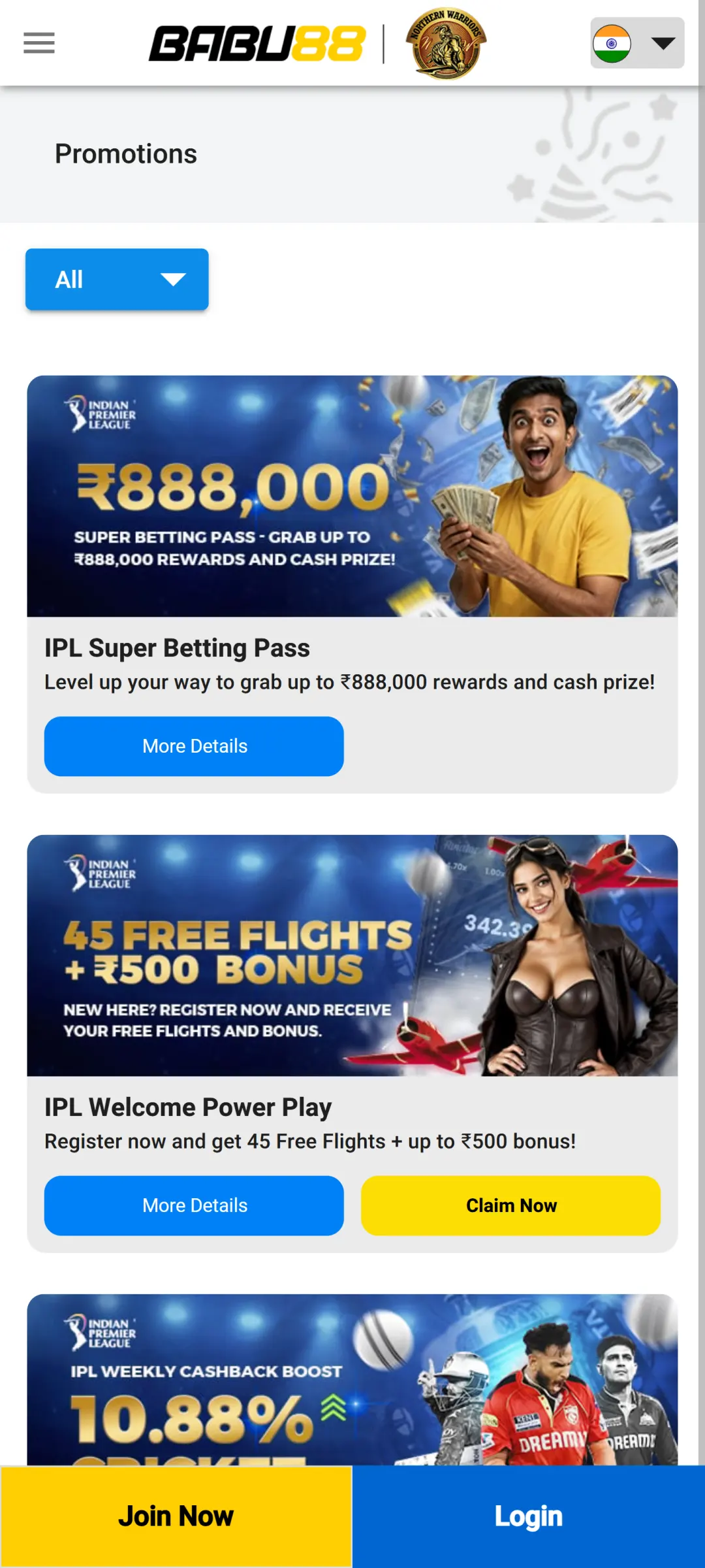 Browse through current promotions in the Babu88 app for extra rewards.