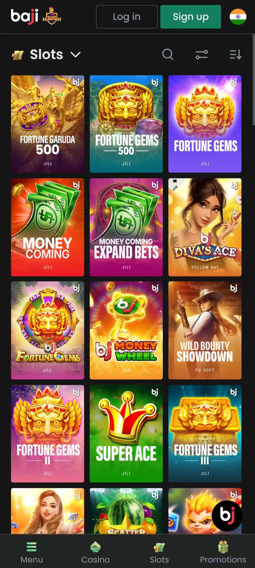Access the Baji Live app casino lobby and enjoy premium gambling games.