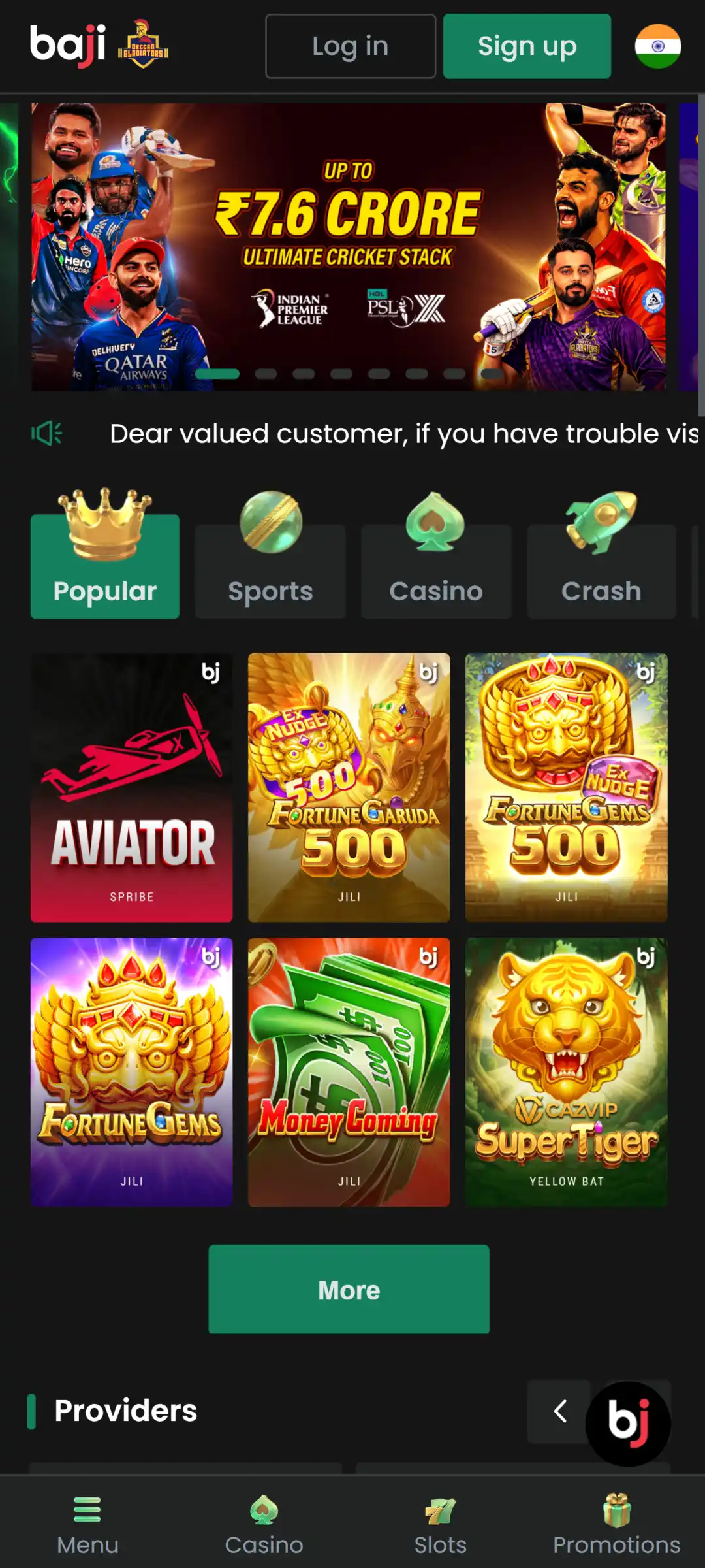Check out the Baji Live app, which offers a wide selection of casino games and matches for betting.