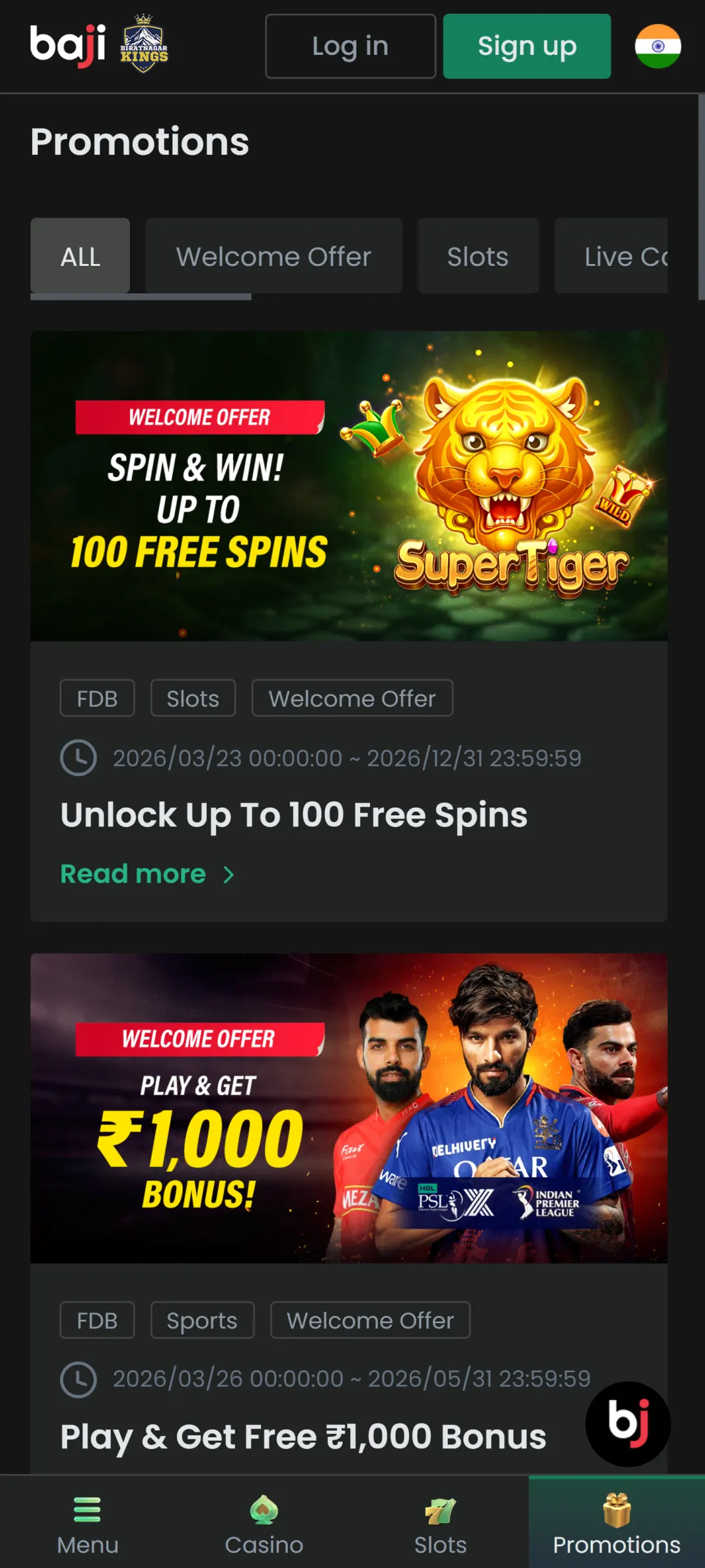 Check the latest promotions in the Baji Live app for exclusive bonuses.