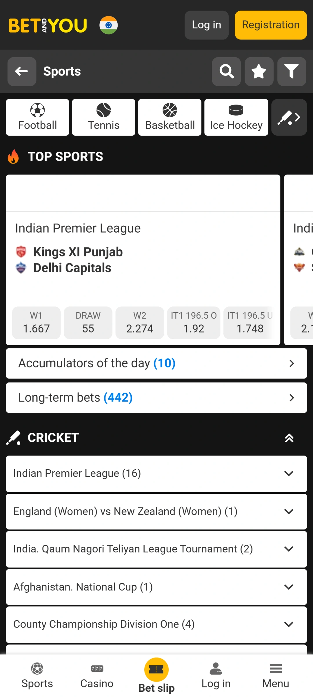 Pick a sport market in the Betandyou app to make your prediction.