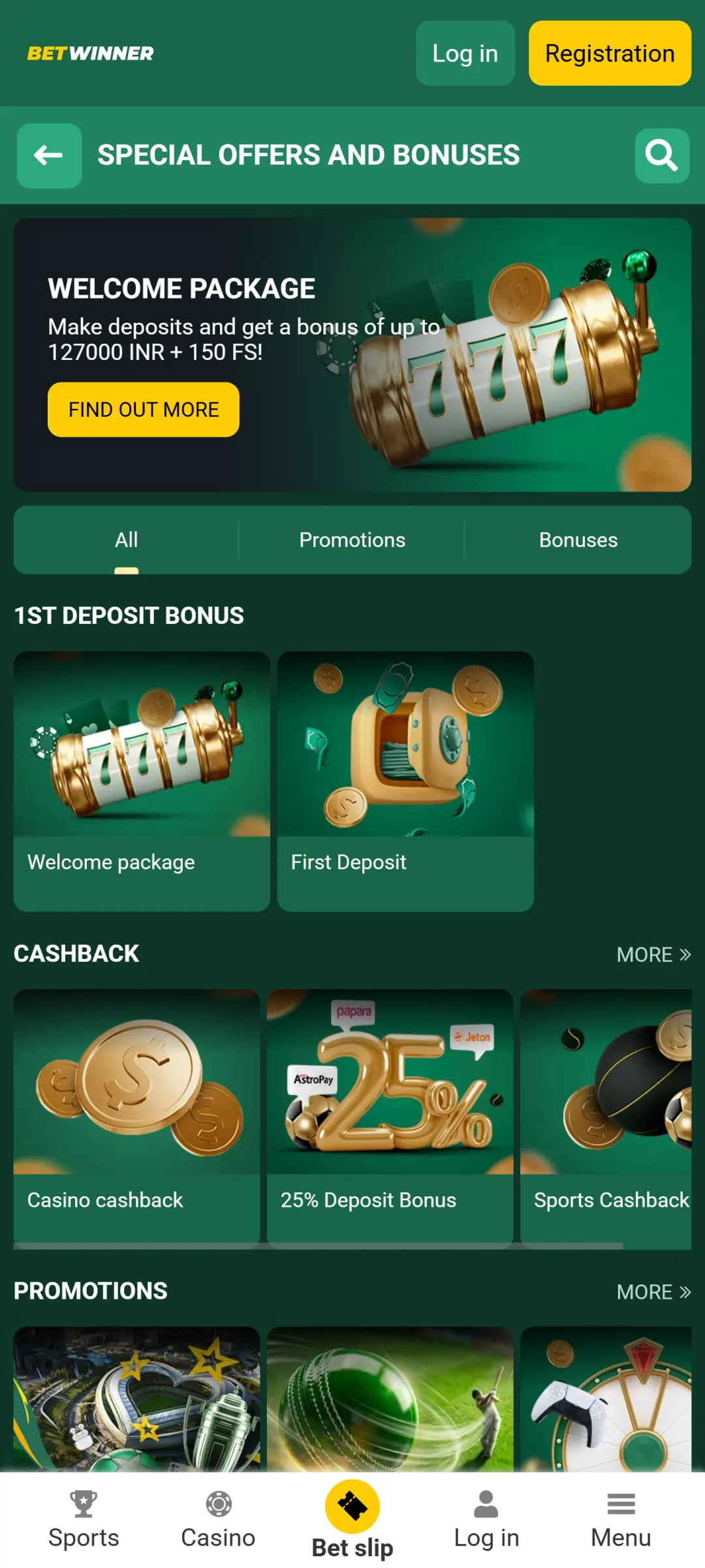 Browse the latest promotions in the BetWinner app for massive rewards.