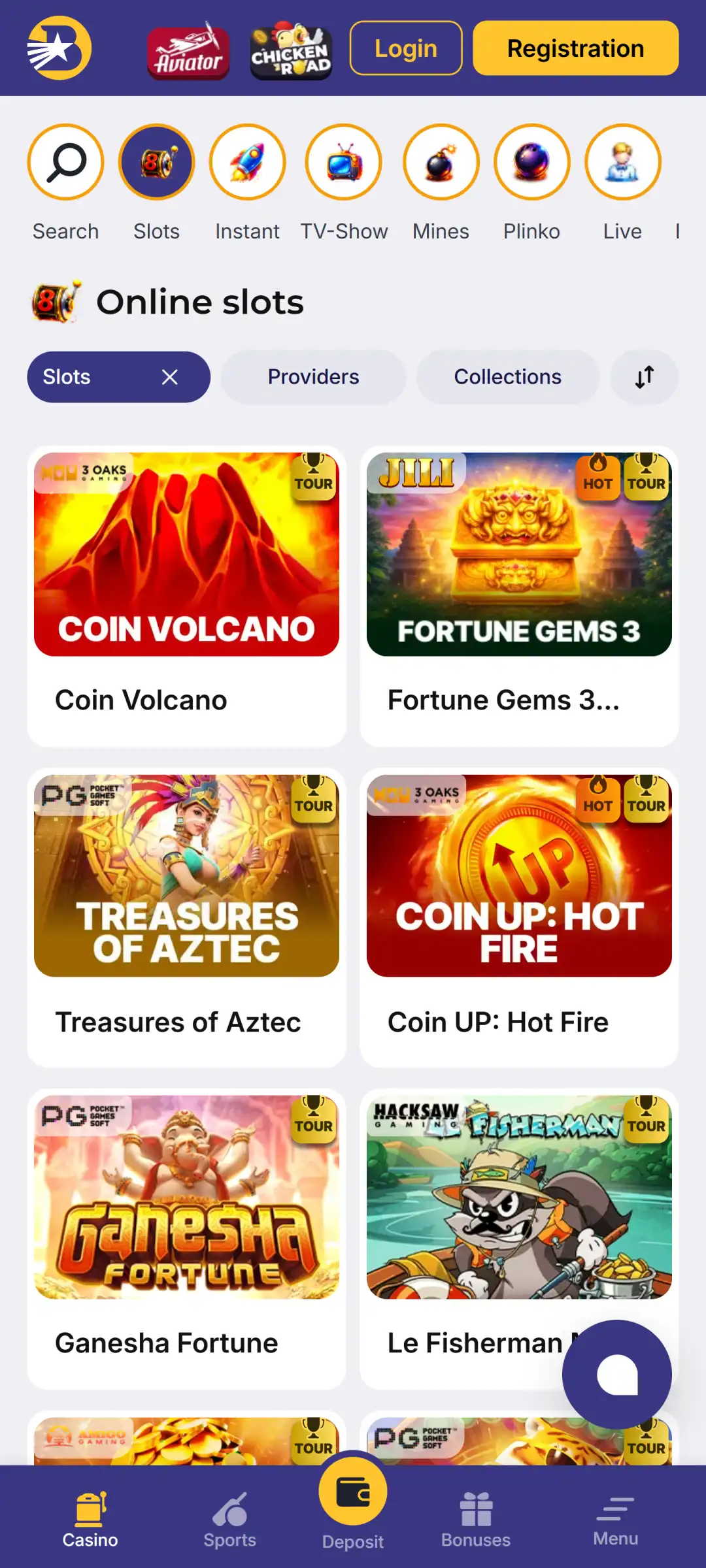Visit the Casino section of the Bilbet app and enjoy gambling with big winnings.