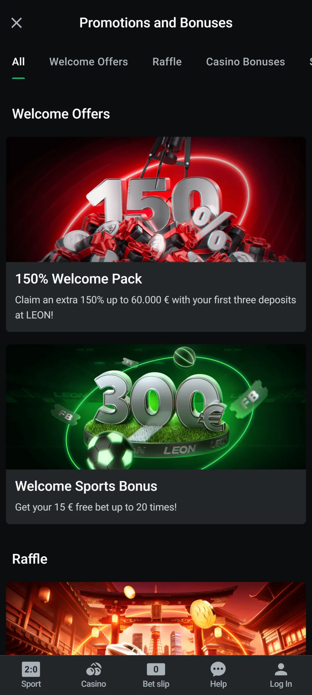 Check the latest promotions in the LeonBet app for exclusive rewards.