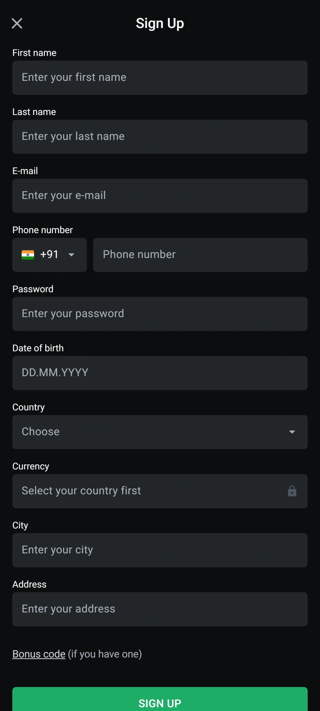 Complete the registration process in the LeonBet app to start playing.