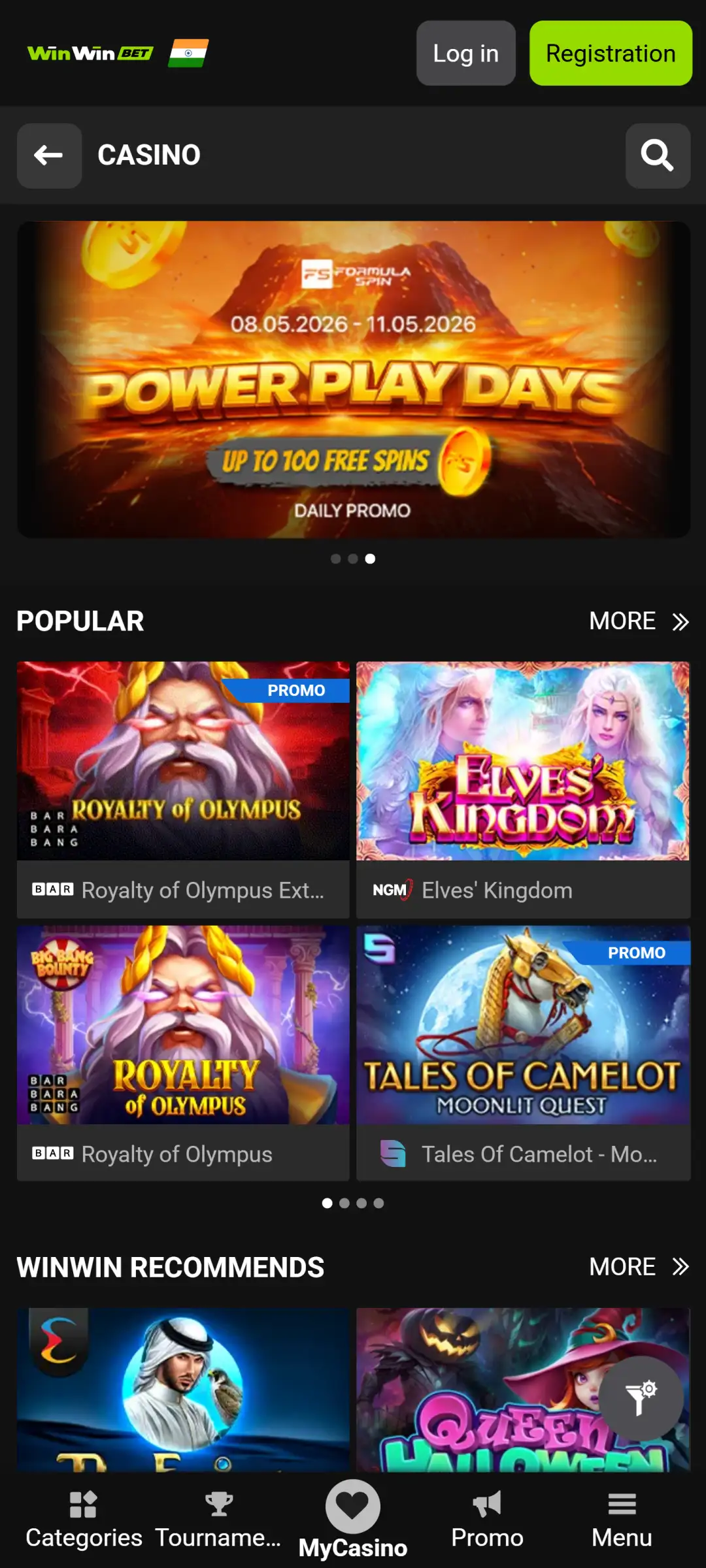 Discover a wide variety of casino games available in the WinWin.